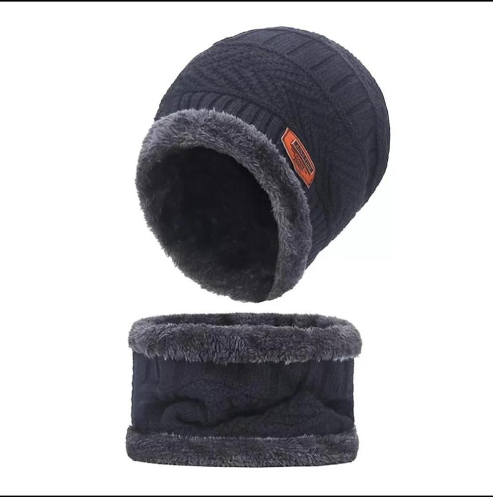 Arctic Shield Winter Knit Beanie & Plush Neck Gaiter Set with Polarized Aviator Style Protection