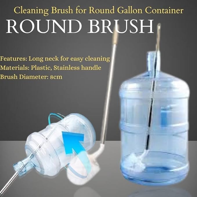 Round Gallon Cleaning Brush – Long Handle Water Jar Cleaner