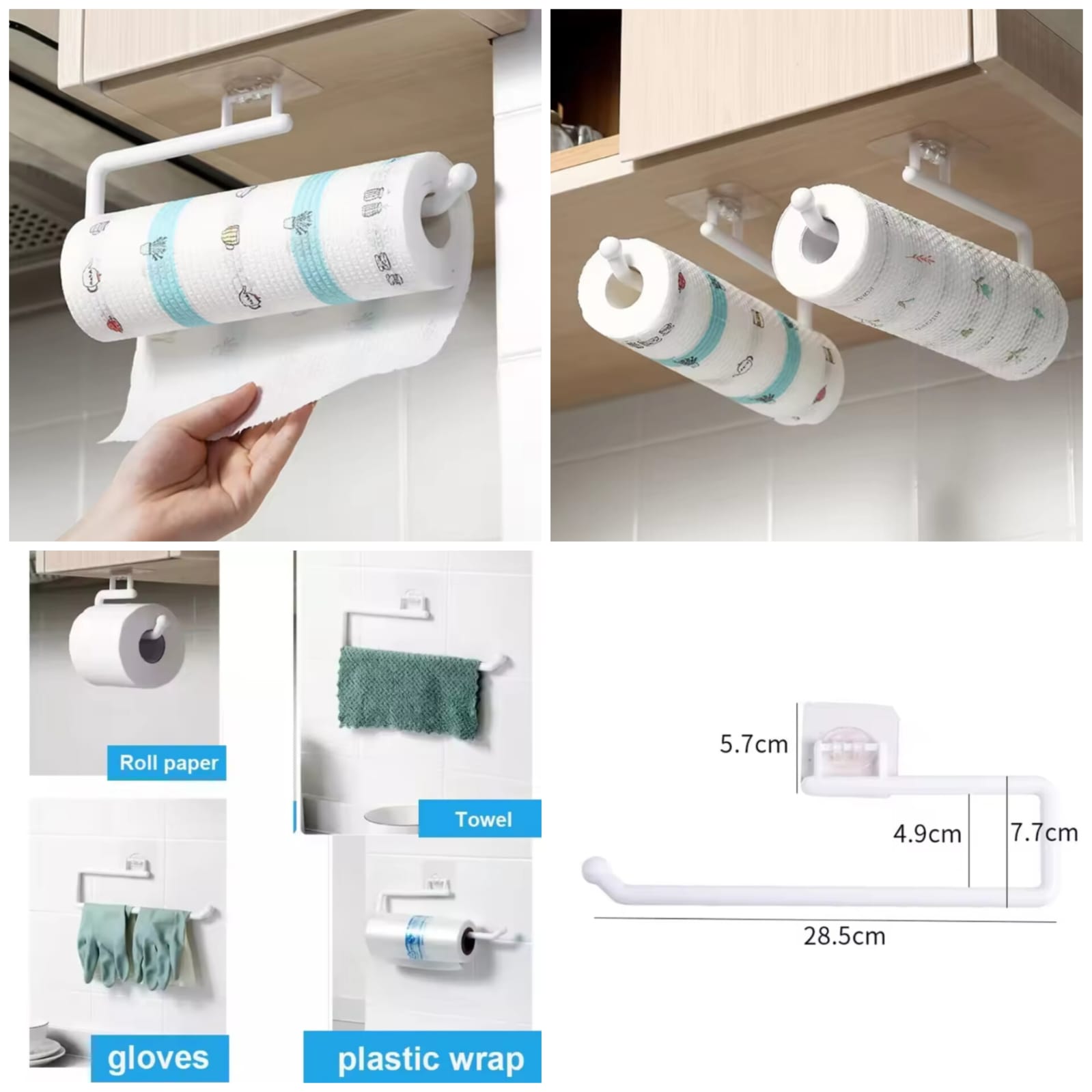 Multipurpose Under-Cabinet Tissue Roll Holder – Space Saving Organizer